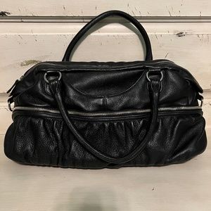ELEZAR Black Leather Large Satchel  Size OS